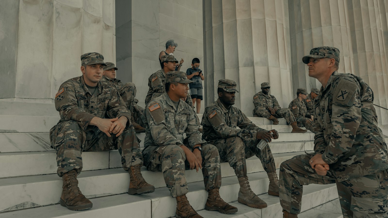 U.S. service members in uniform together